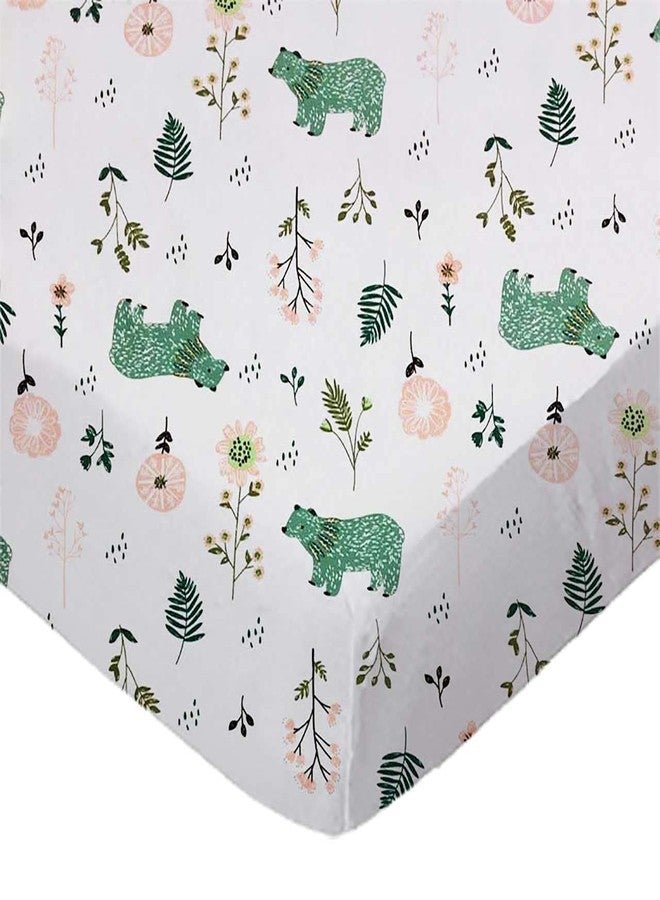 SHEETWORLD.COM SheetWorld Fitted Pack N Play Playard Sheet Compatible with Maxi COSI Swift Play Yard 31 x 39 inches, 100% Cotton Jersey, Hypoallergenic, Butter Soft, Woodland Bears, Made in USA - Image 1